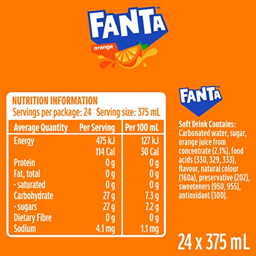 Fanta Orange Soft Drink Multipack Cans 24 x 375 ml