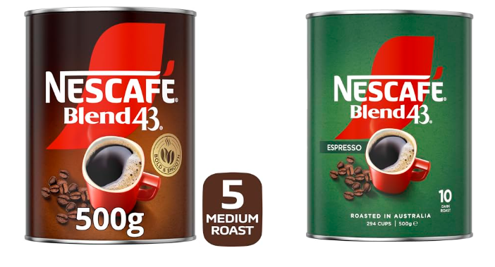 Nescafe Blend 43 Espresso Dark Roast and Original Instant Coffee Pack of 6